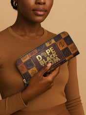 Dope Black Mom Power Slimline Zippy Wallet QR0TV270