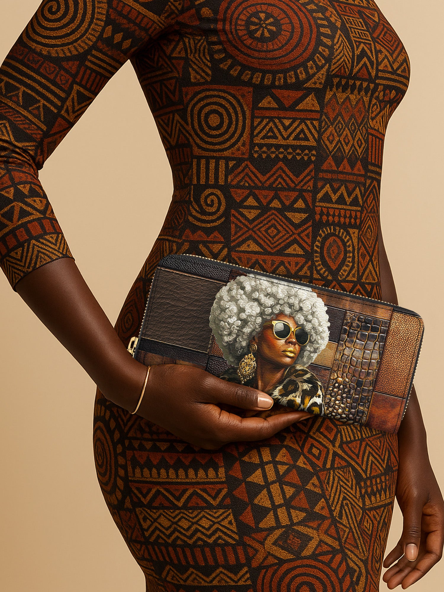 Bronze Leopard Slimline Zippy Wallet QR0TV260