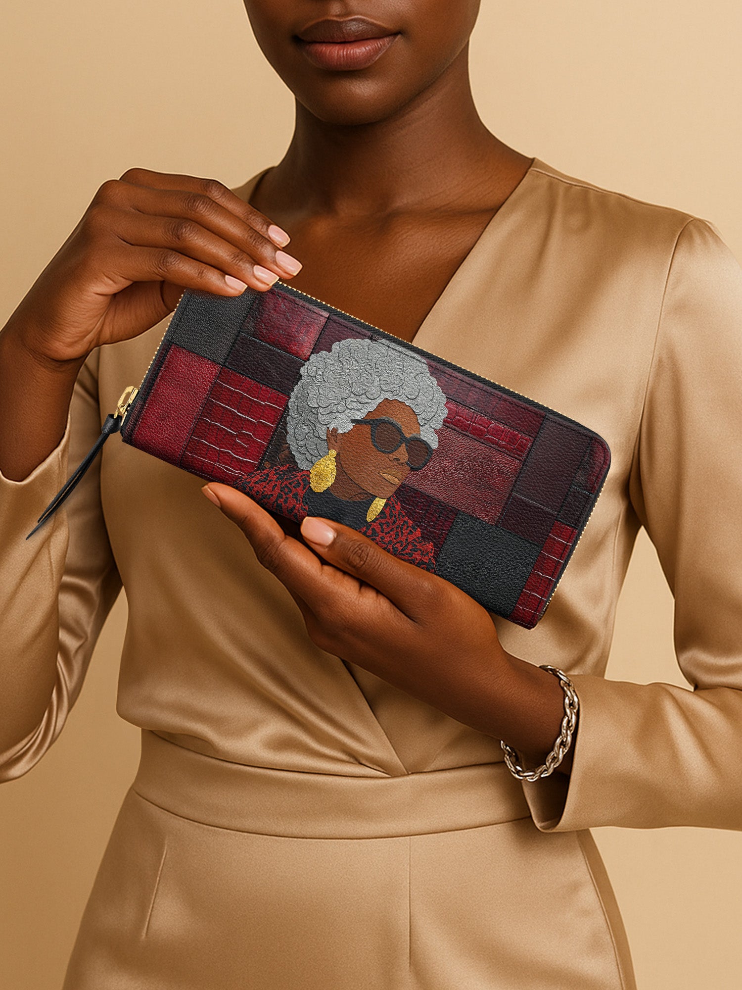 Crimson Elegance Slimline Zippy Wallet QR0TV257