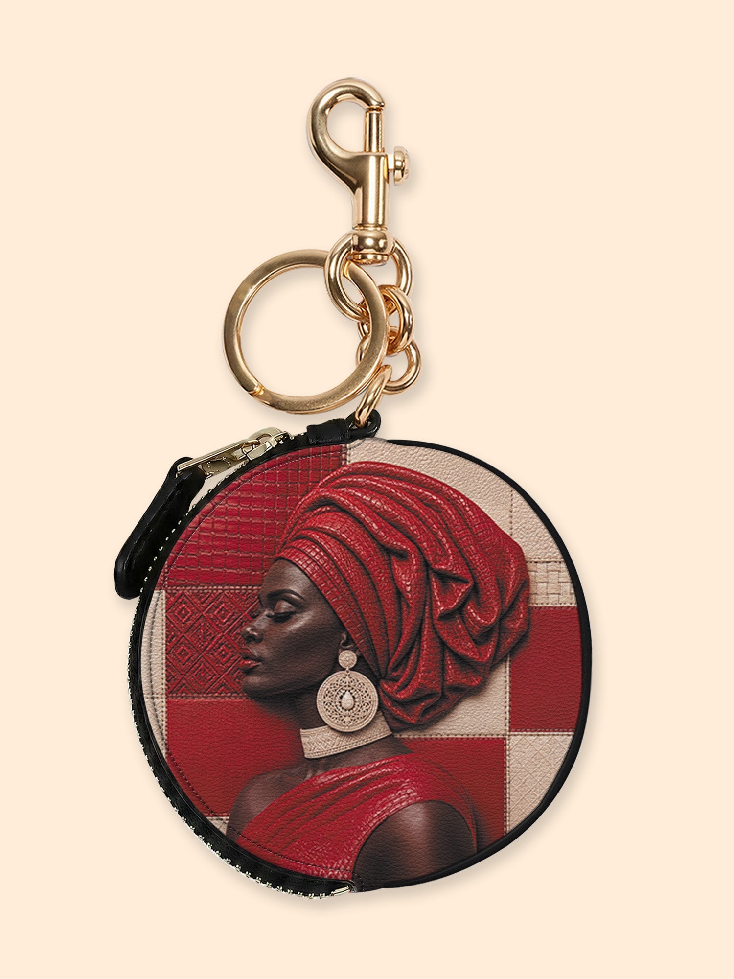 🎁 Draped in Crimson Circular Coin Pouch Bag Charm QR0XD500 (100% off)