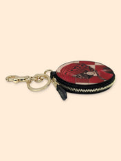 Draped in Crimson Circular Coin Pouch Bag Charm QR0XD500
