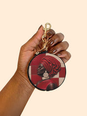 Draped in Crimson Circular Coin Pouch Bag Charm QR0XD500