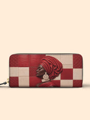 Draped in Crimson Slimline Zippy Wallet QR0XD500