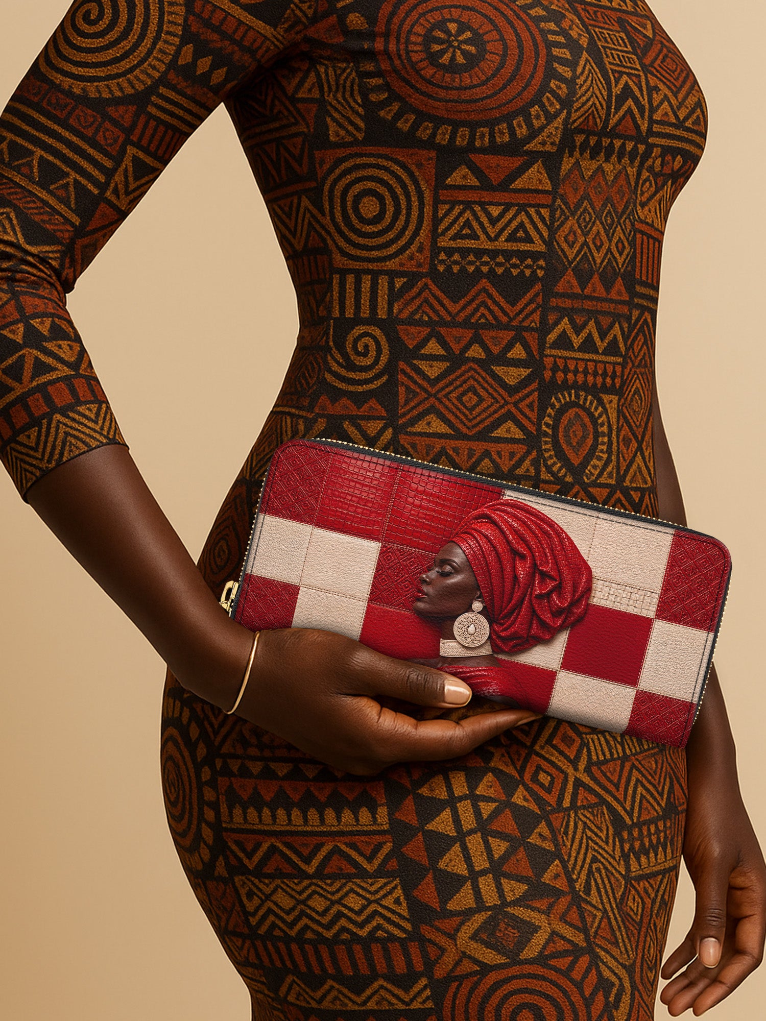 Draped in Crimson Slimline Zippy Wallet QR0XD500
