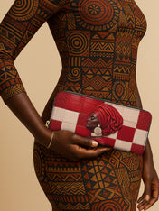Draped in Crimson Slimline Zippy Wallet QR0XD500