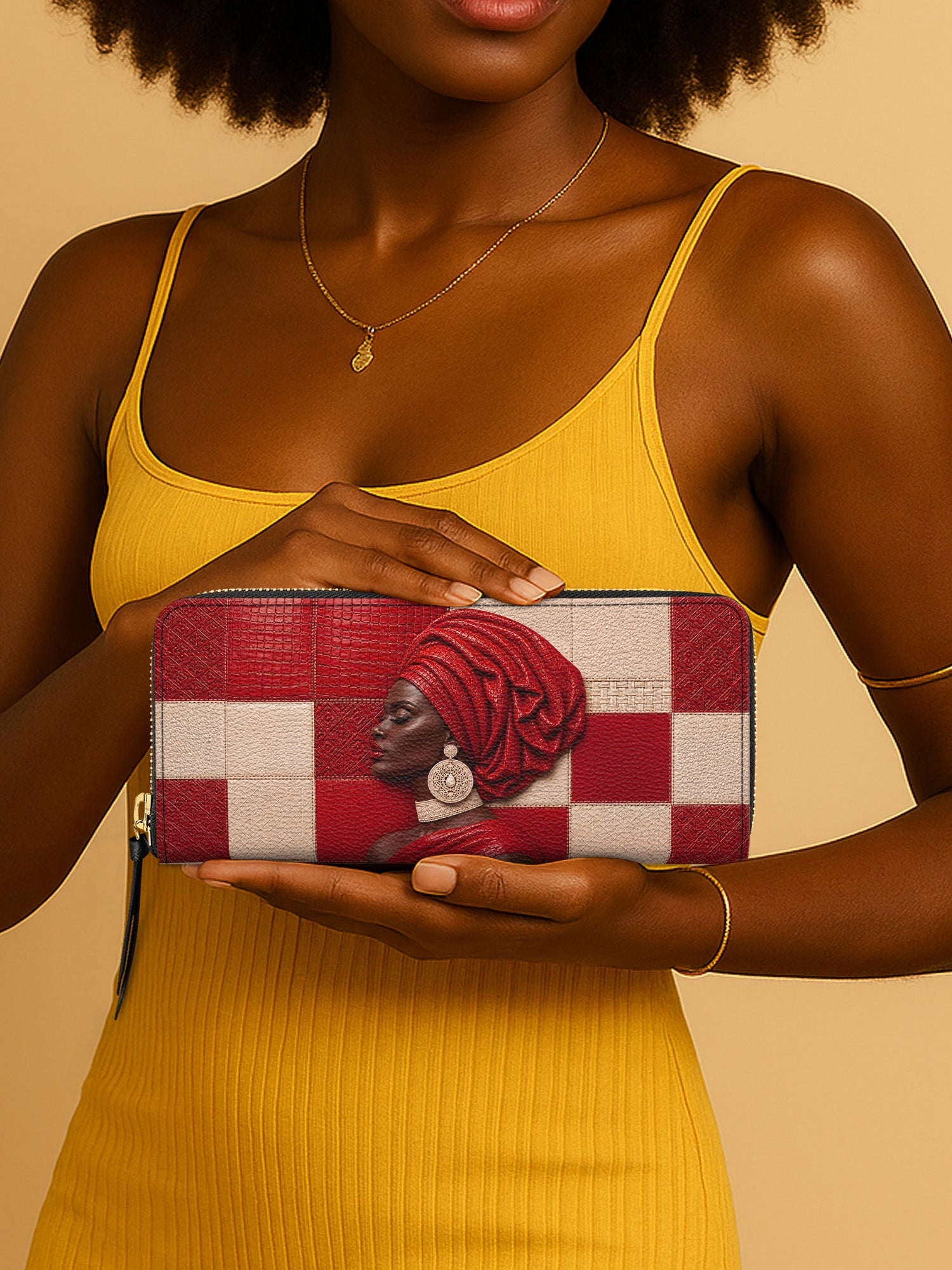Draped in Crimson Slimline Zippy Wallet QR0XD500