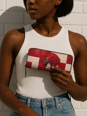 Draped in Crimson Slimline Zippy Wallet QR0XD500