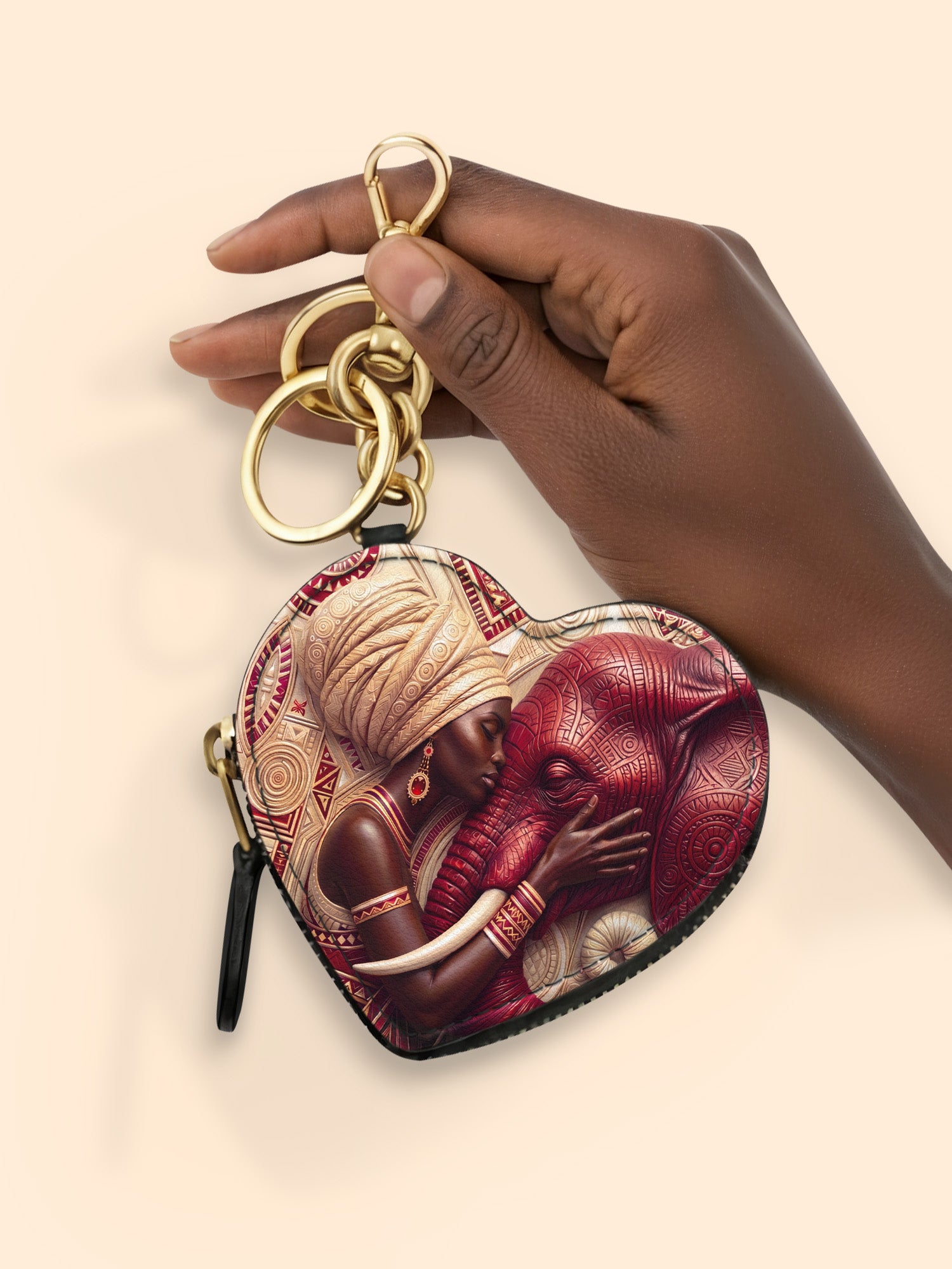 Walk in Strength Heart Coin Pouch Bag Charm QR0XD300