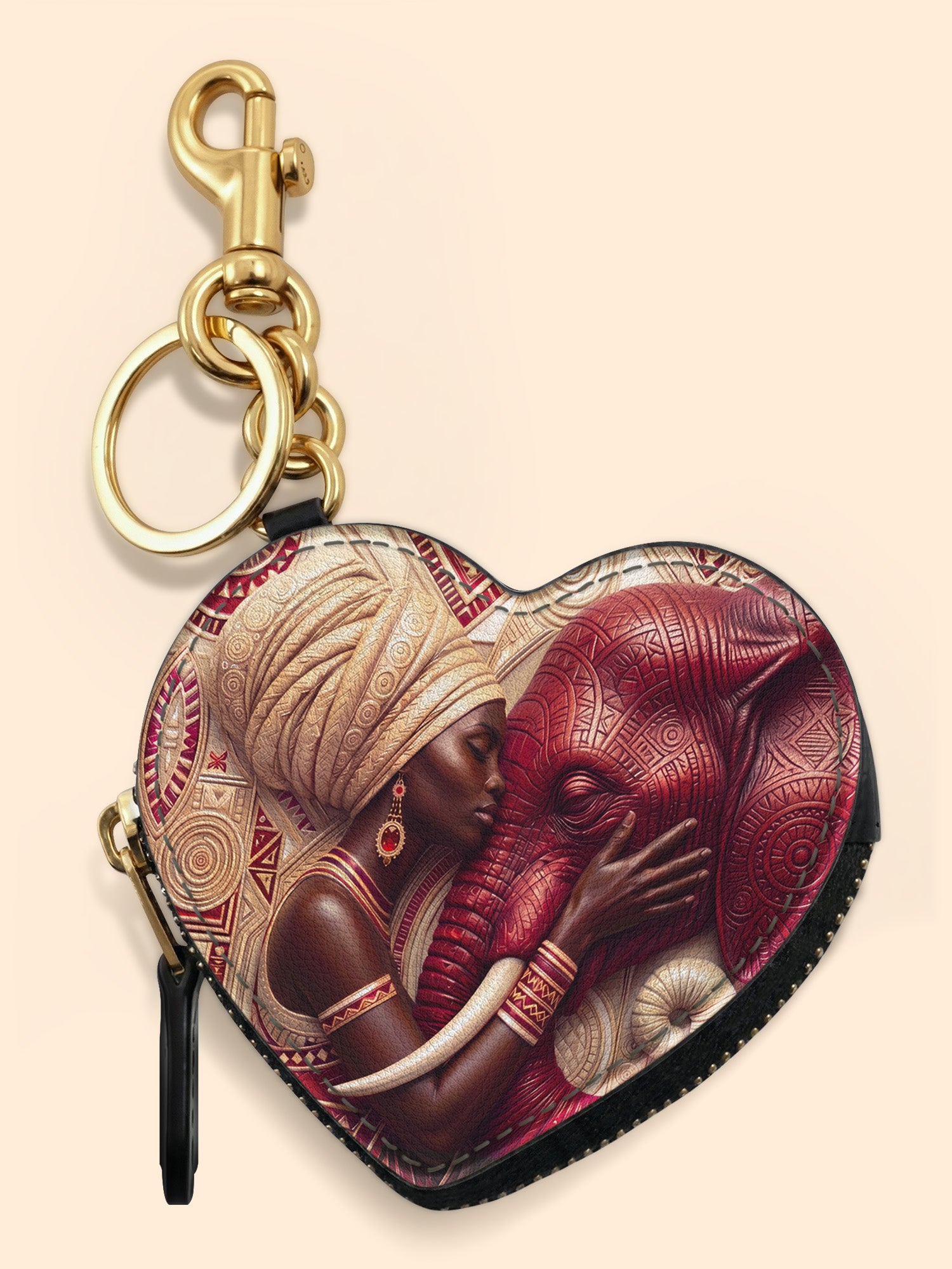 Walk in Strength Heart Coin Pouch Bag Charm QR0XD300