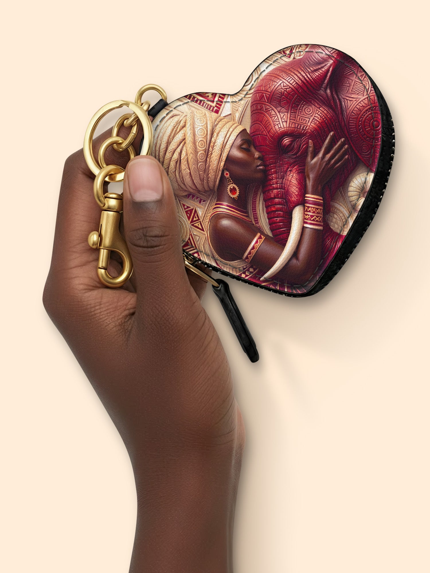 Walk in Strength Heart Coin Pouch Bag Charm QR0XD300
