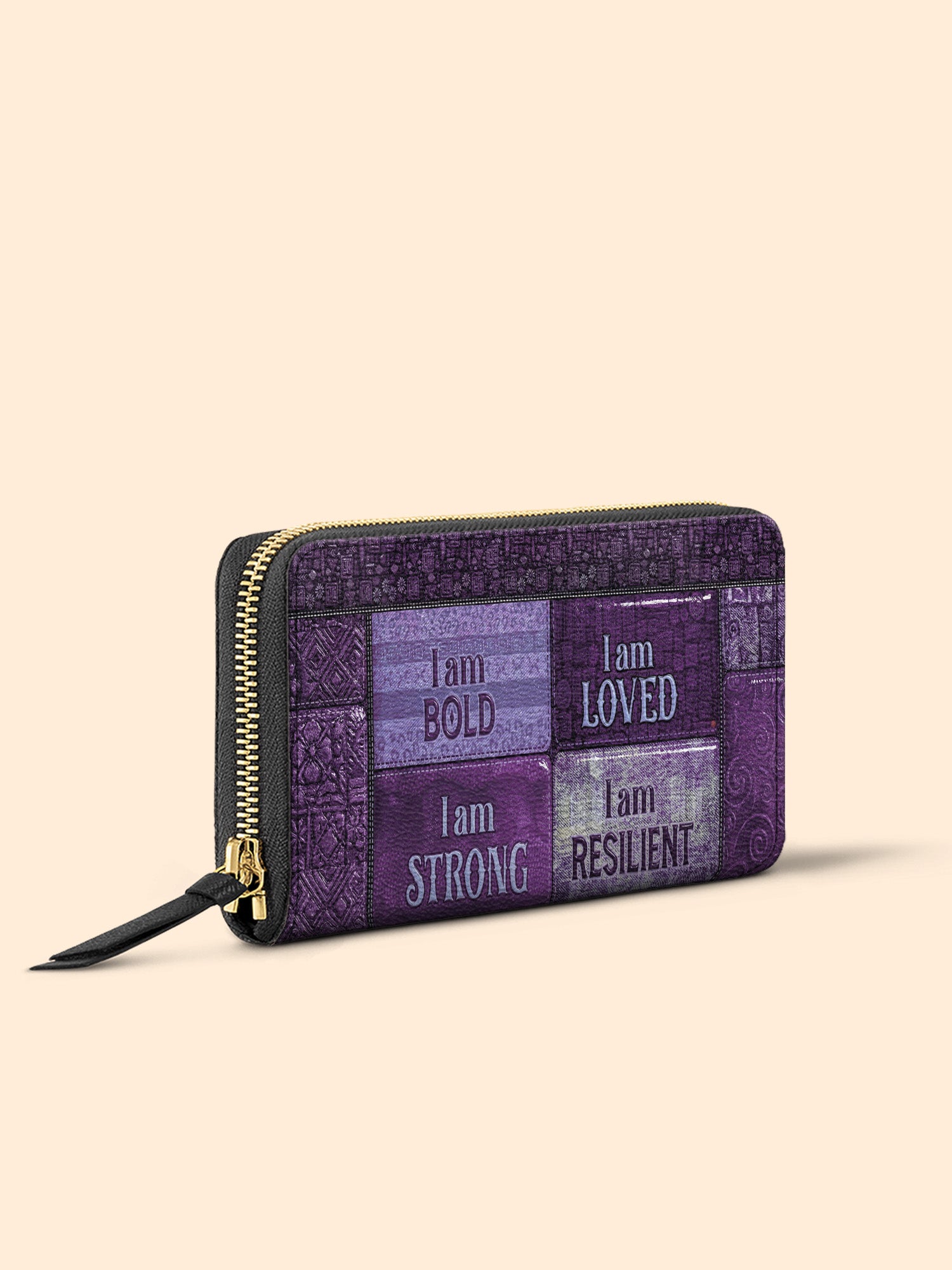 Purple Affirmations Slimline Zippy Wallet QR0XD1048