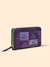 Purple Affirmations Slimline Zippy Wallet QR0XD1048