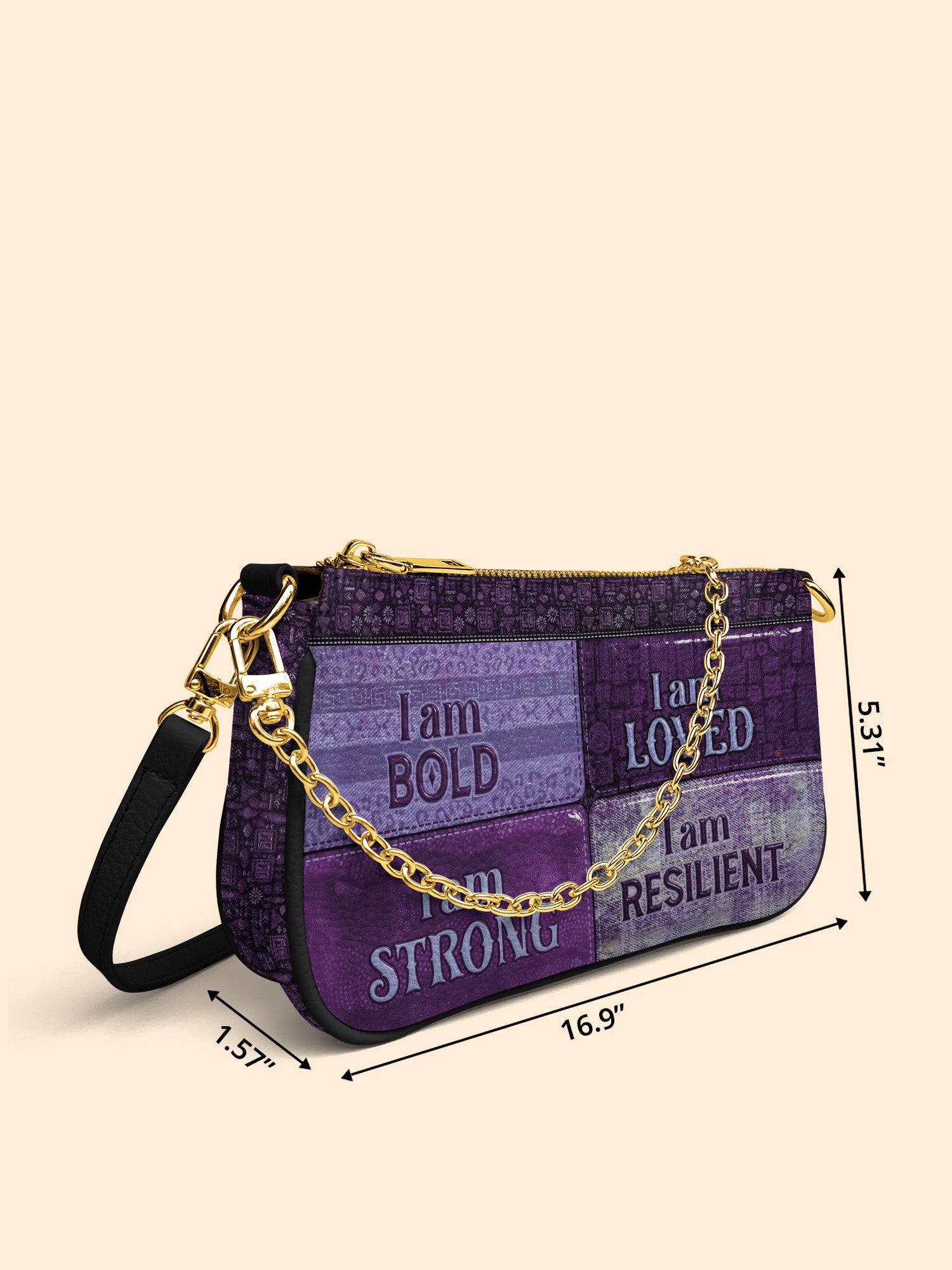 Purple Affirmations Classic Zip Pochette QR0XD1048