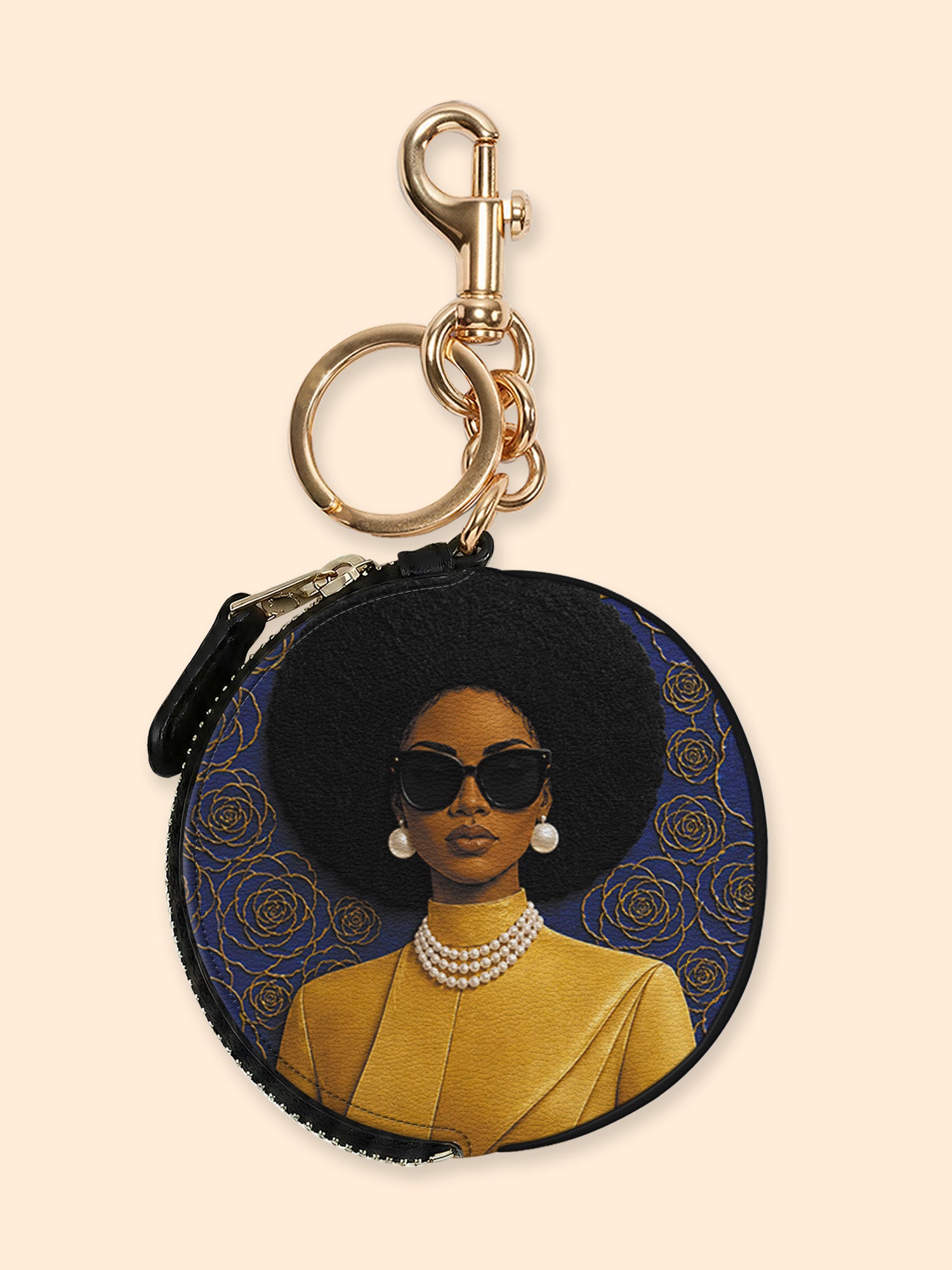 Legacy In Blue Circular Coin Pouch Bag Charm QR0TV284