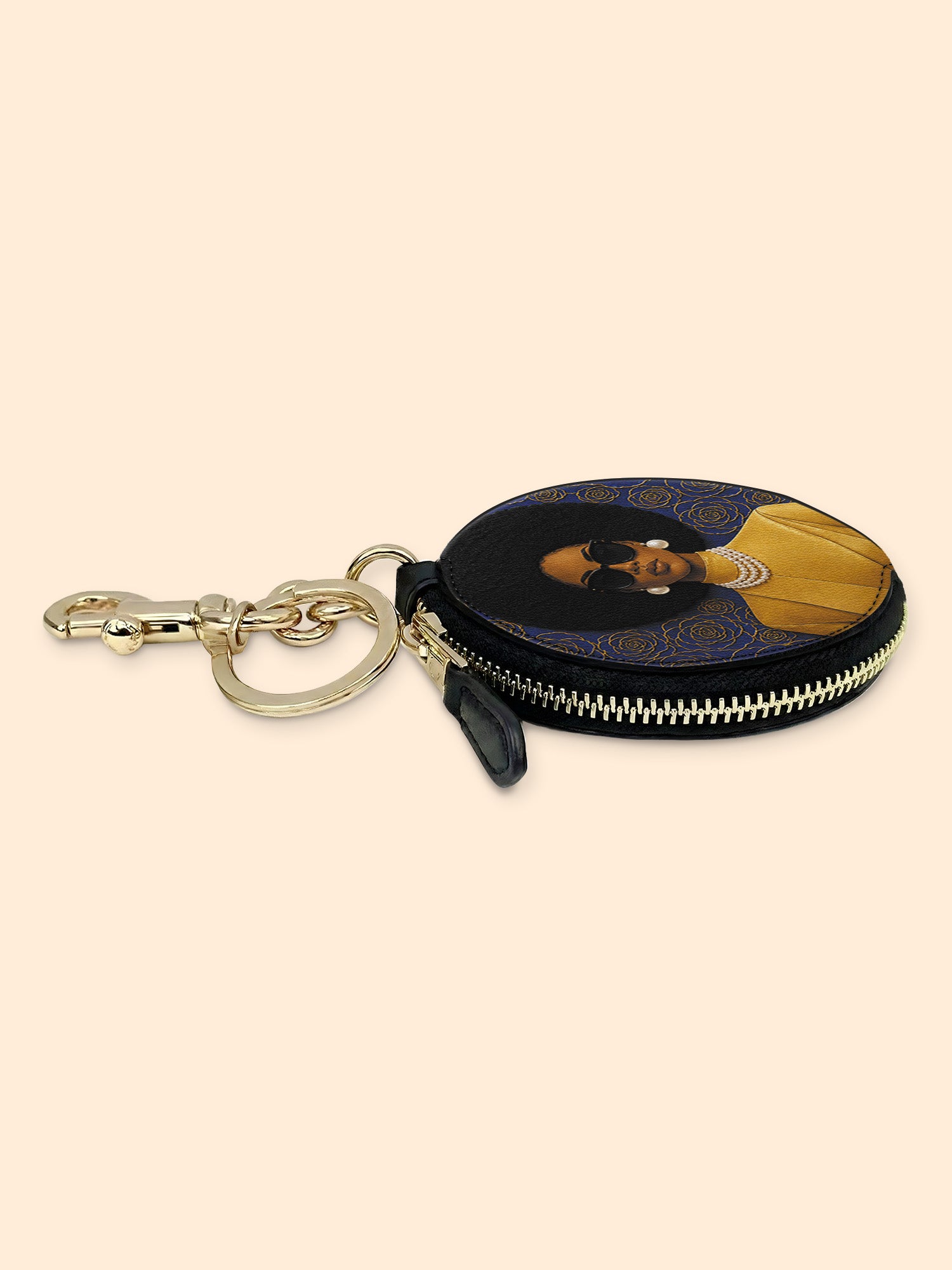 Legacy In Blue Circular Coin Pouch Bag Charm QR0TV284