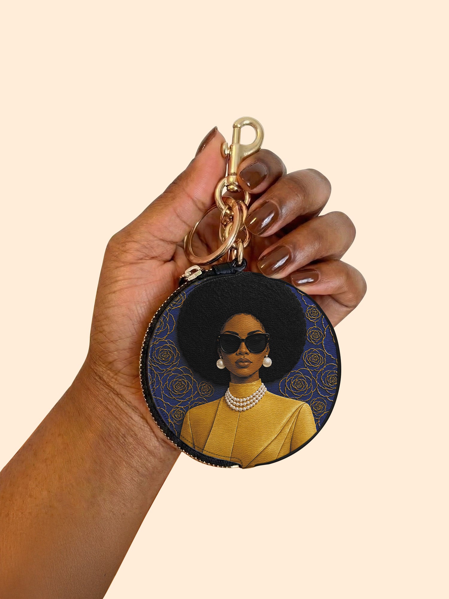 Legacy In Blue Circular Coin Pouch Bag Charm QR0TV284