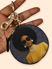 Legacy In Blue Circular Coin Pouch Bag Charm QR0TV284