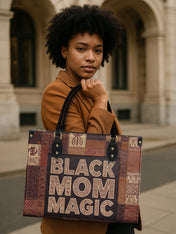 Black Mom Magic Premium Leather Handbag QR0TD657