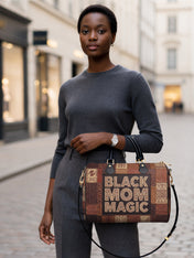 Black Mom Magic Leather Boston Bag QR0TD657