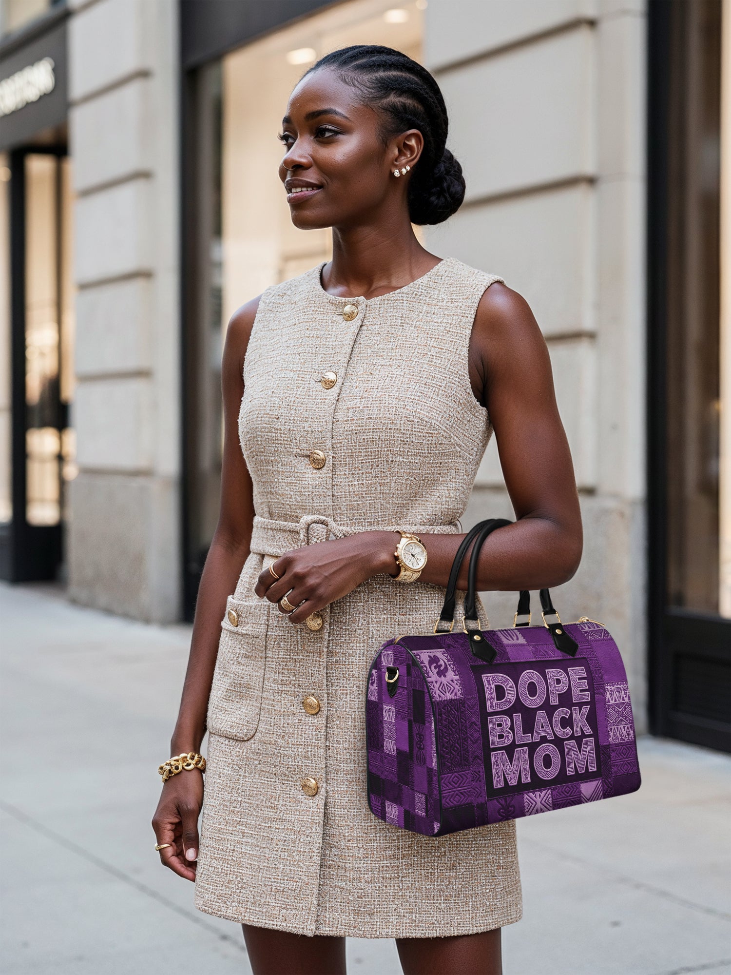 Dope Mom Leather Boston Bag QR0TD660