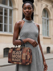 Black Mom Magic Leather Boston Bag QR0TD657