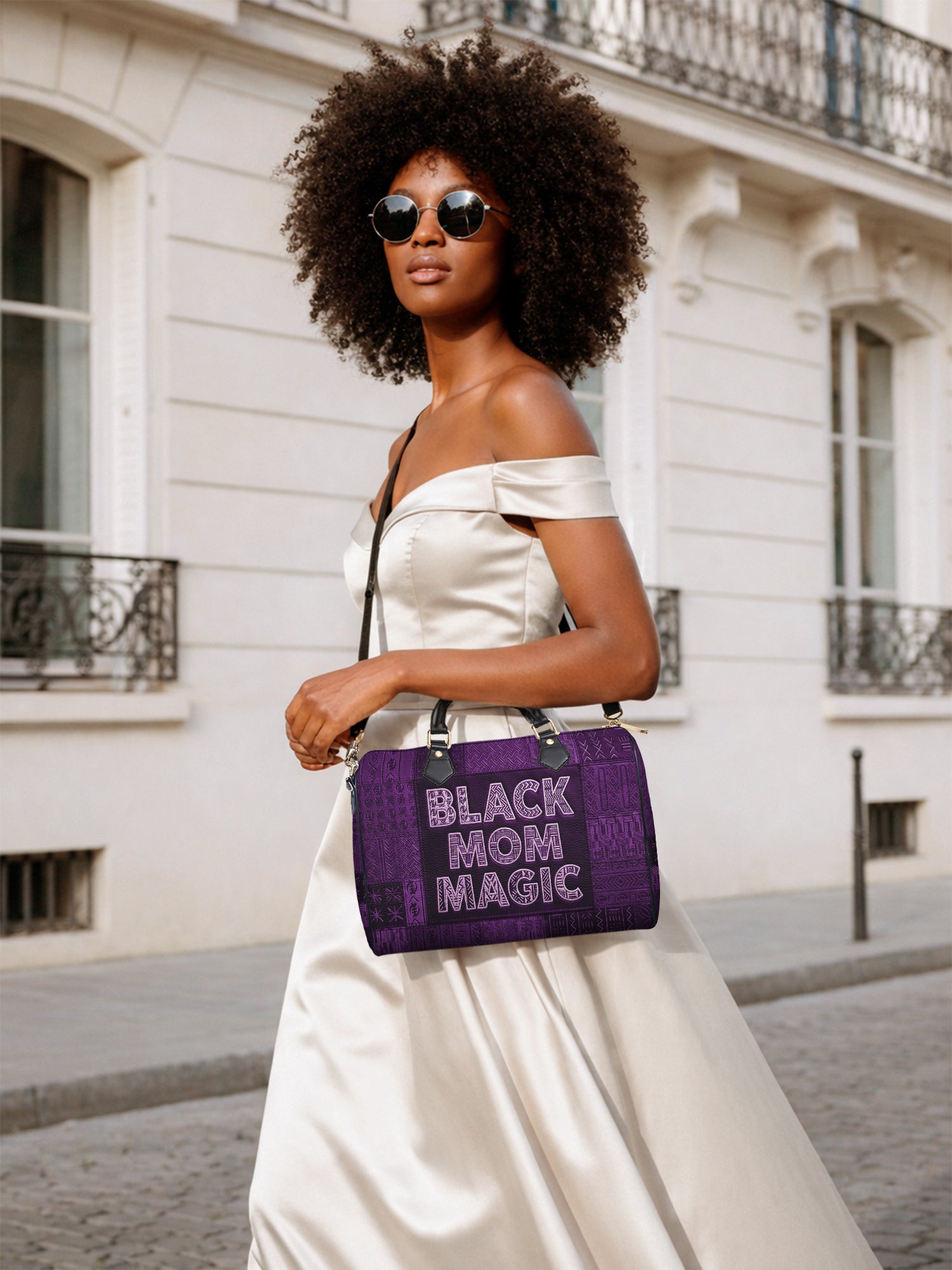 Magic Mama Amethyst Leather Boston Bag QR0TD662