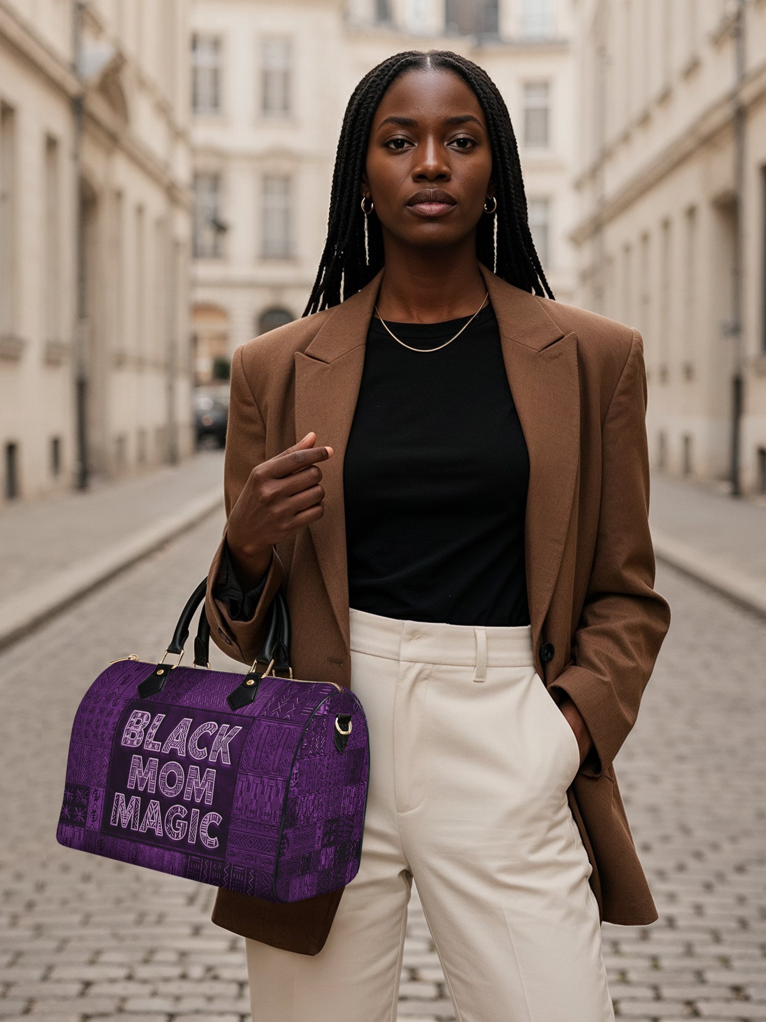 Magic Mama Amethyst Leather Boston Bag QR0TD662