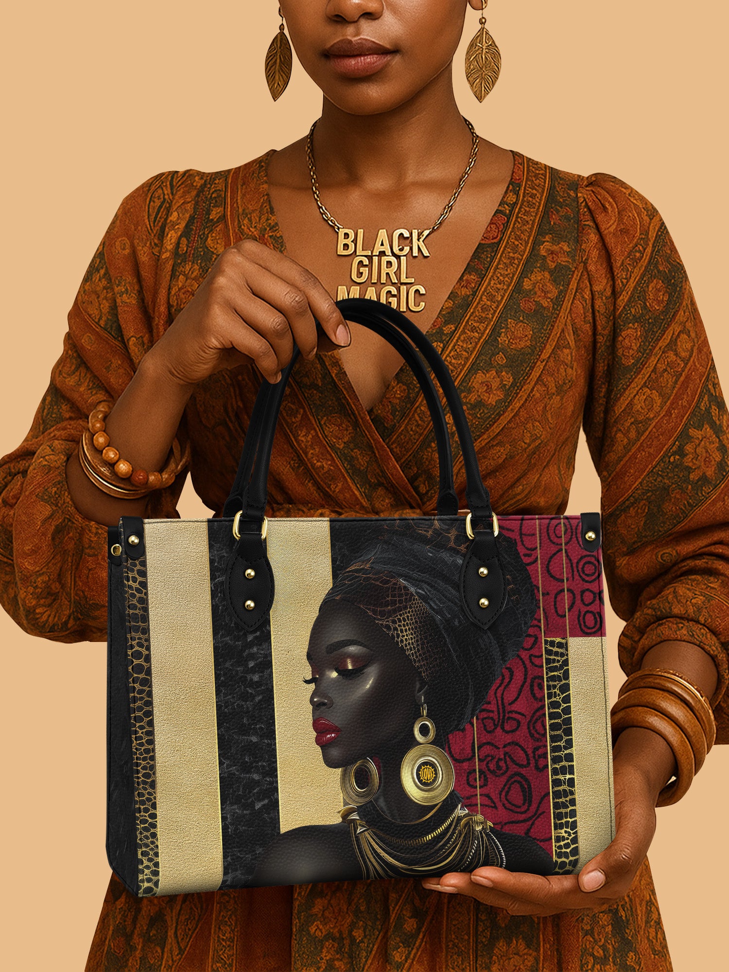 Gilded Silence Premium Leather Handbag QR0XD763