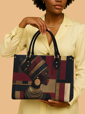 Regal Geometry Premium Leather Handbag QR0XD764