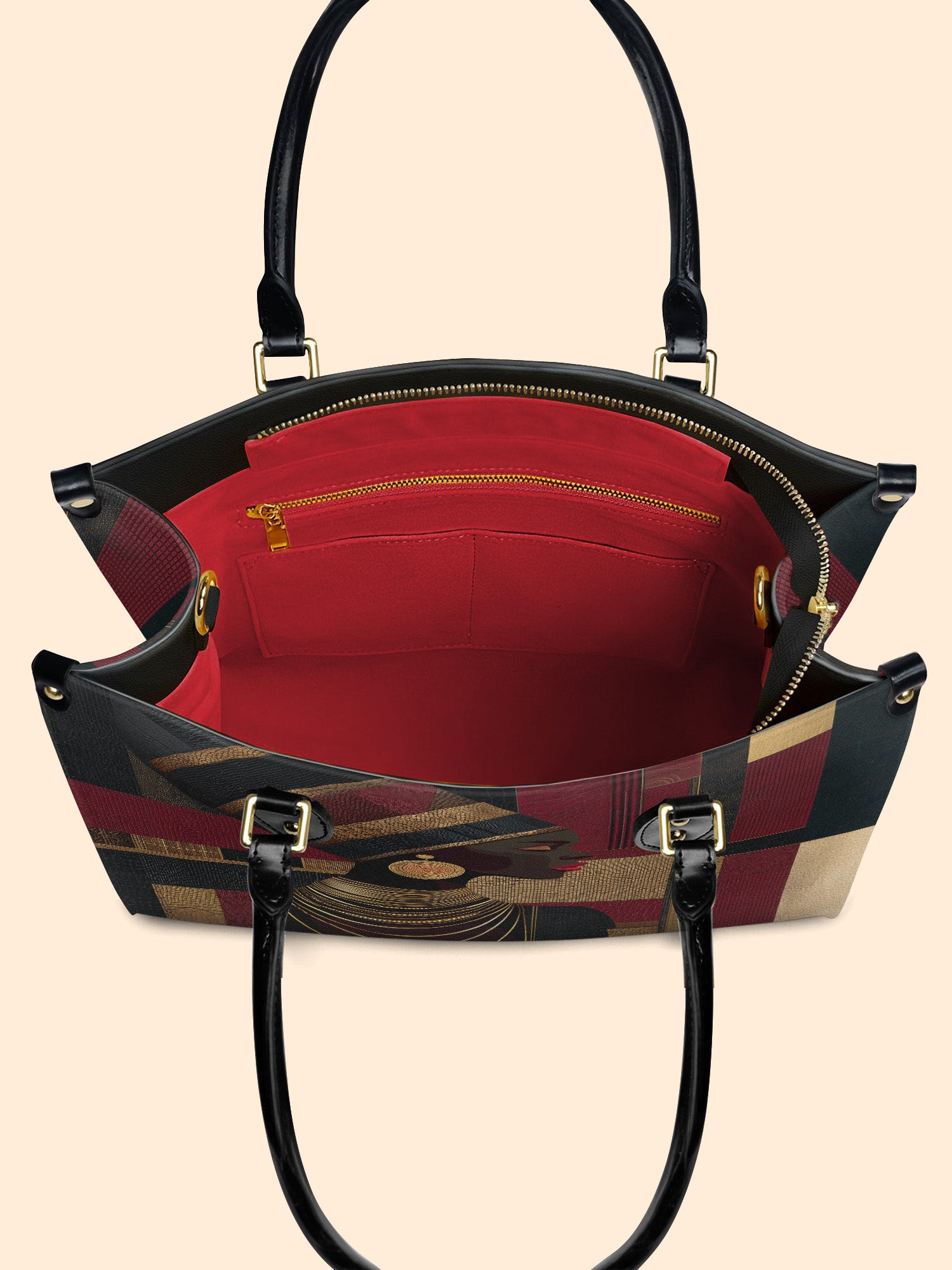 Regal Geometry Premium Leather Handbag QR0XD764