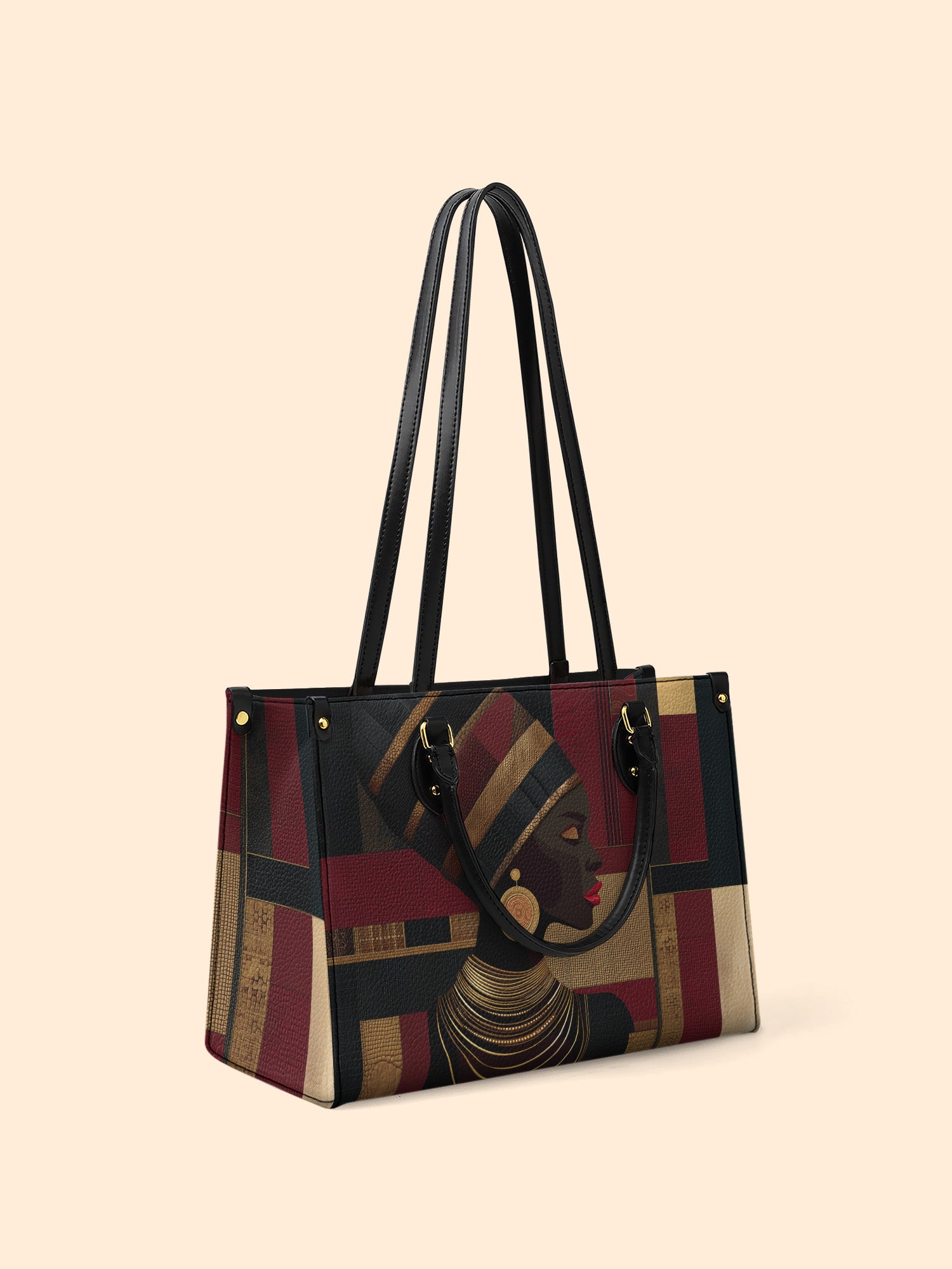 Regal Geometry Premium Leather Handbag QR0XD764