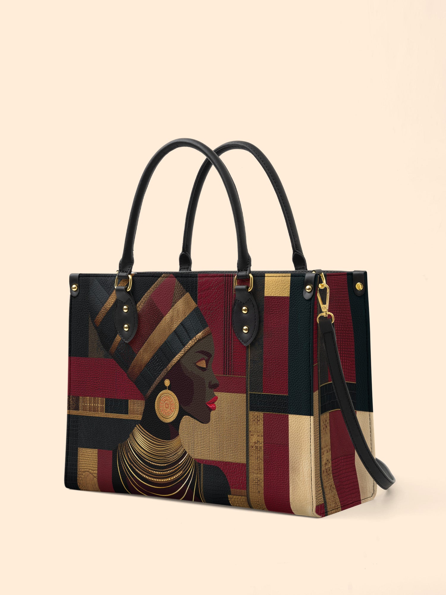 Regal Geometry Premium Leather Handbag QR0XD764