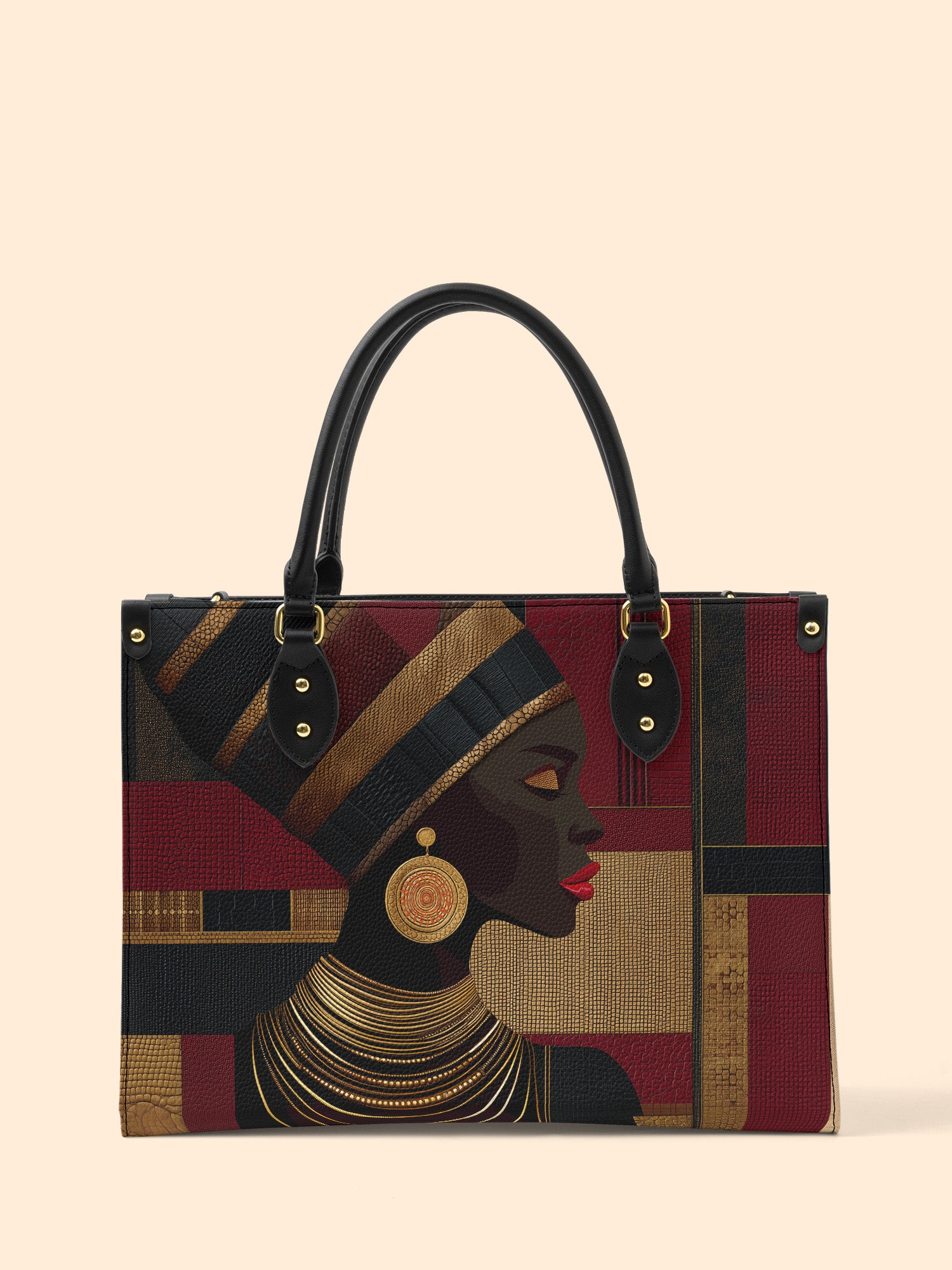 Regal Geometry Premium Leather Handbag QR0XD764