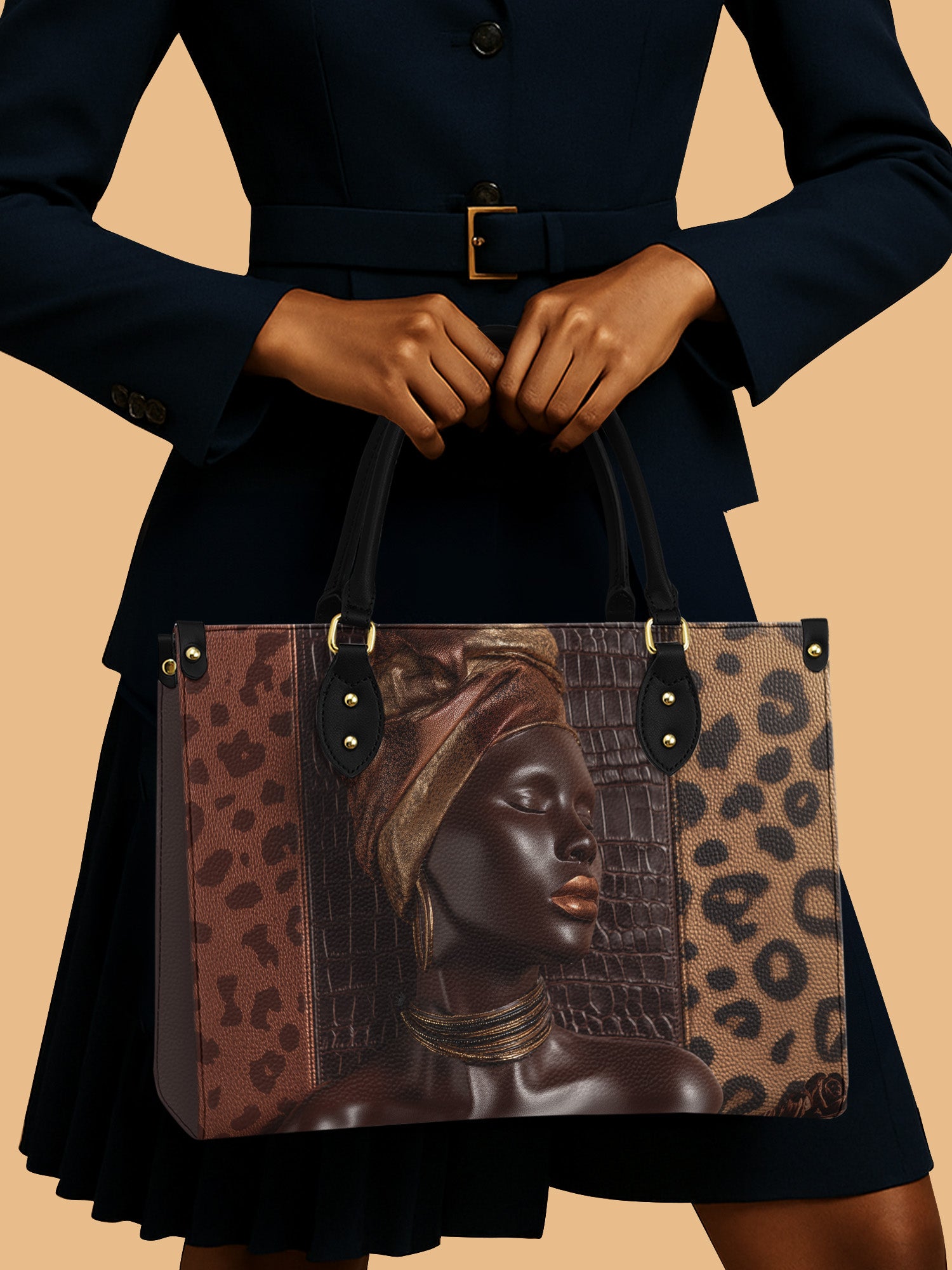 Leopard Queen Premium Leather Handbag QR0TD427