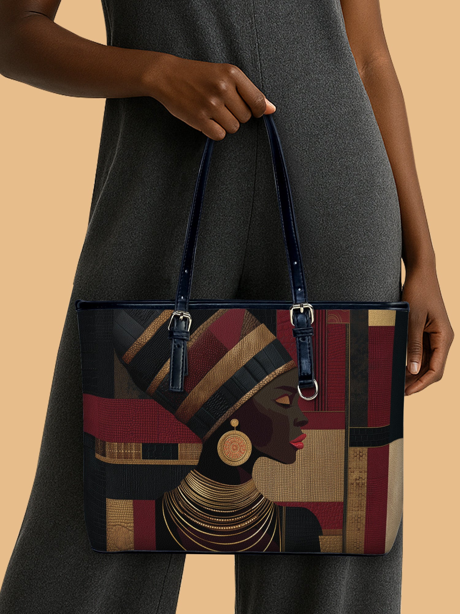 Regal Geometry Leather Bucket Bag QR0XD783