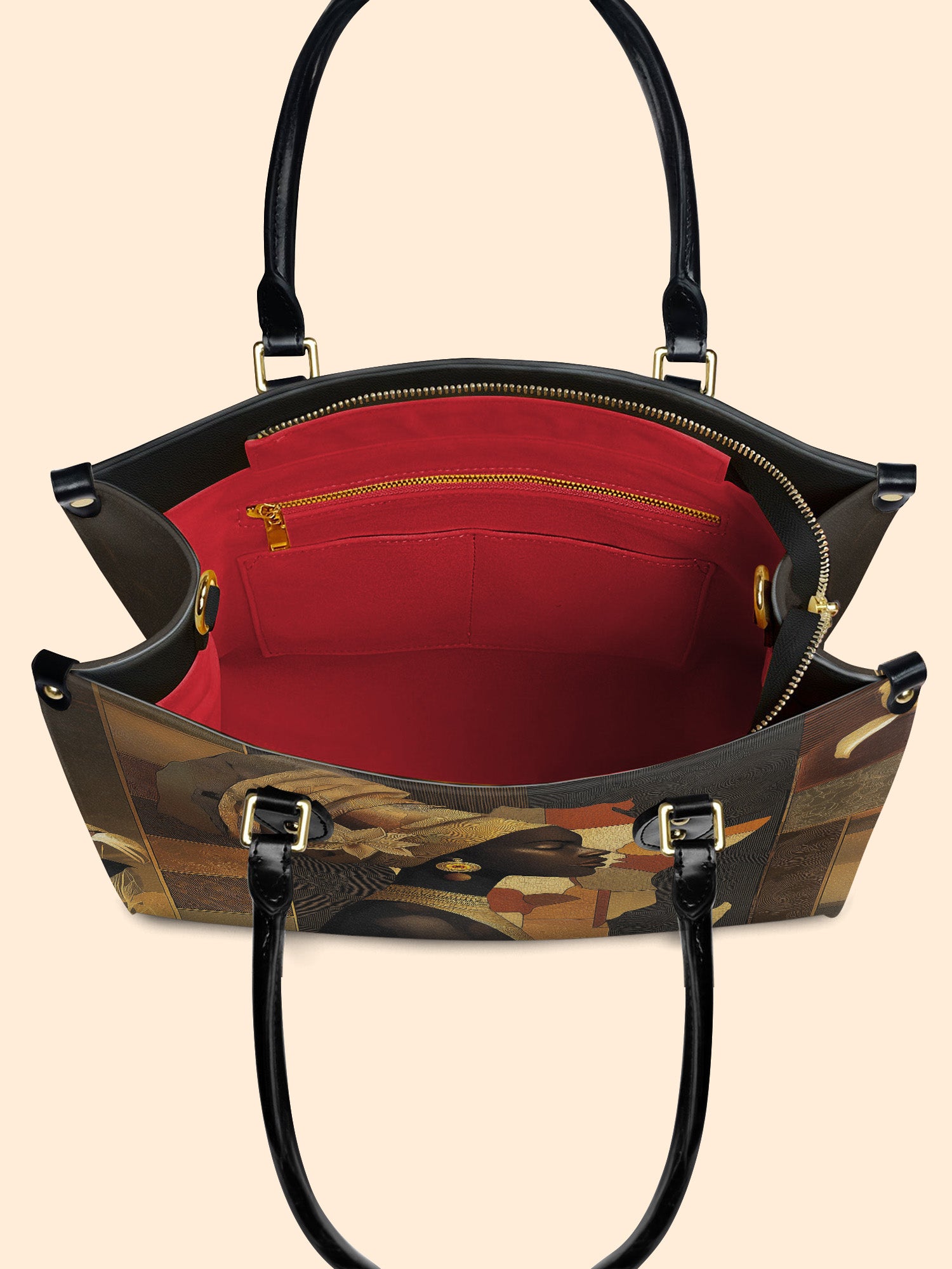 Scarlet Continent Premium Leather Handbag QR0XD766