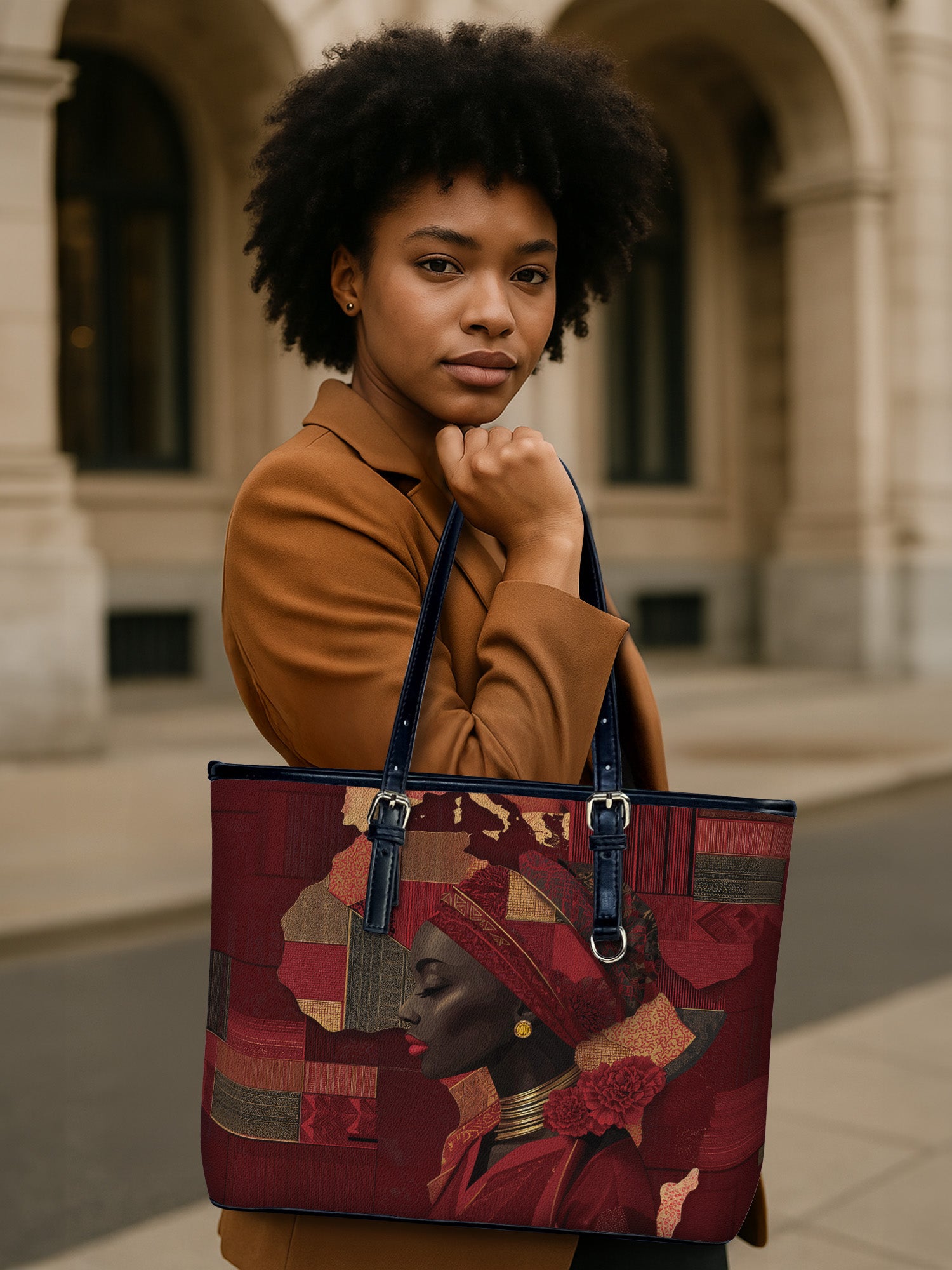 Amber Continent Leather Bucket Bag QR0XD784