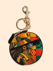 Kente Sovereign Circular Coin Pouch Bag Charm QR0TV276