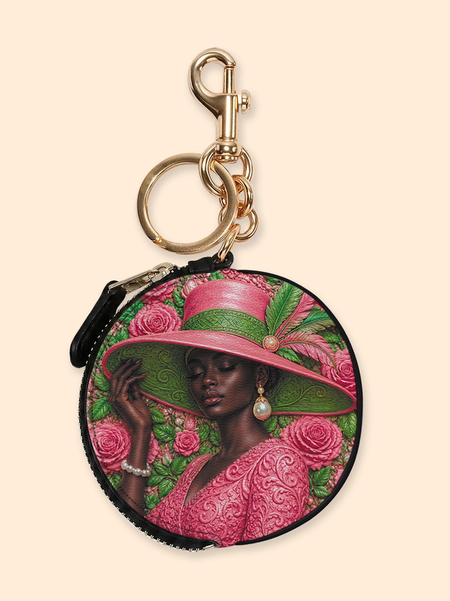 🎁 Chosen Bloom Circular Coin Pouch Bag Charm QR0TD708 (100% off)
