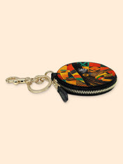 Kente Sovereign Circular Coin Pouch Bag Charm QR0TV276