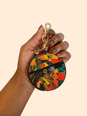 Kente Sovereign Circular Coin Pouch Bag Charm QR0TV276