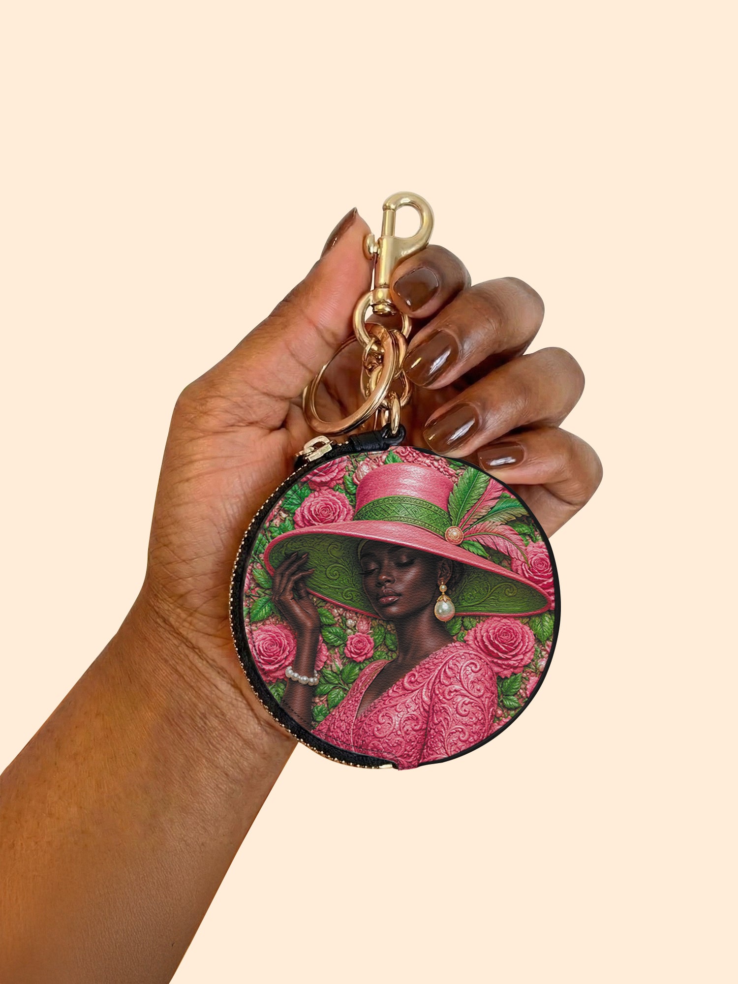 Chosen Bloom Circular Coin Pouch Bag Charm QR0TD708