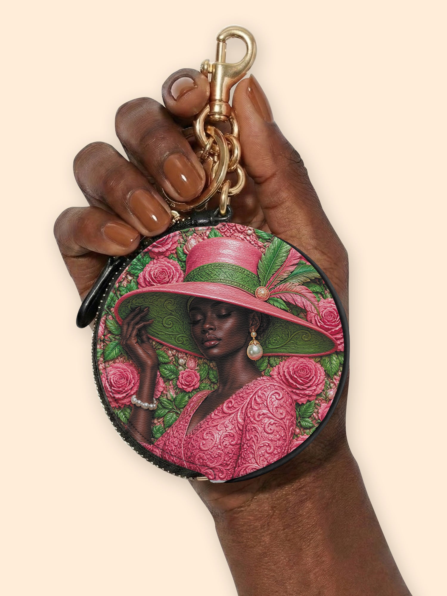 Chosen Bloom Circular Coin Pouch Bag Charm QR0TD708