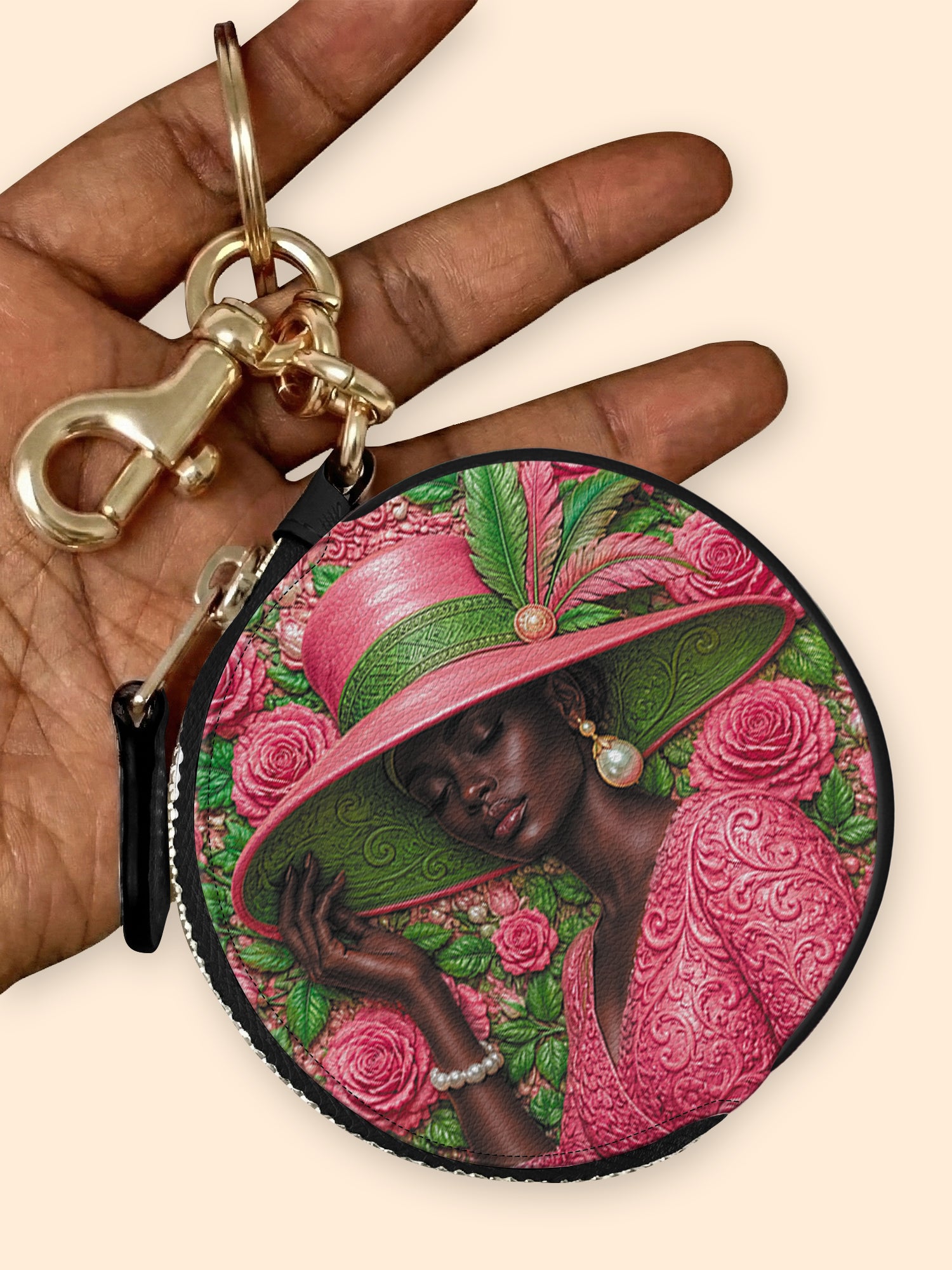 Chosen Bloom Circular Coin Pouch Bag Charm QR0TD708