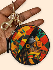 Kente Sovereign Circular Coin Pouch Bag Charm QR0TV276