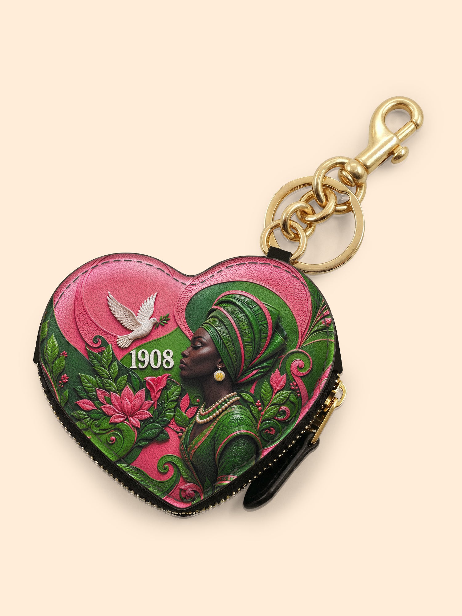 Rooted Grace Heart Coin Pouch Bag Charm QR0TD707