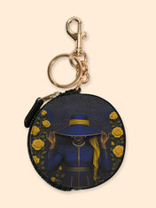 Regal Bloom Circular Coin Pouch Bag Charm QR0HH216