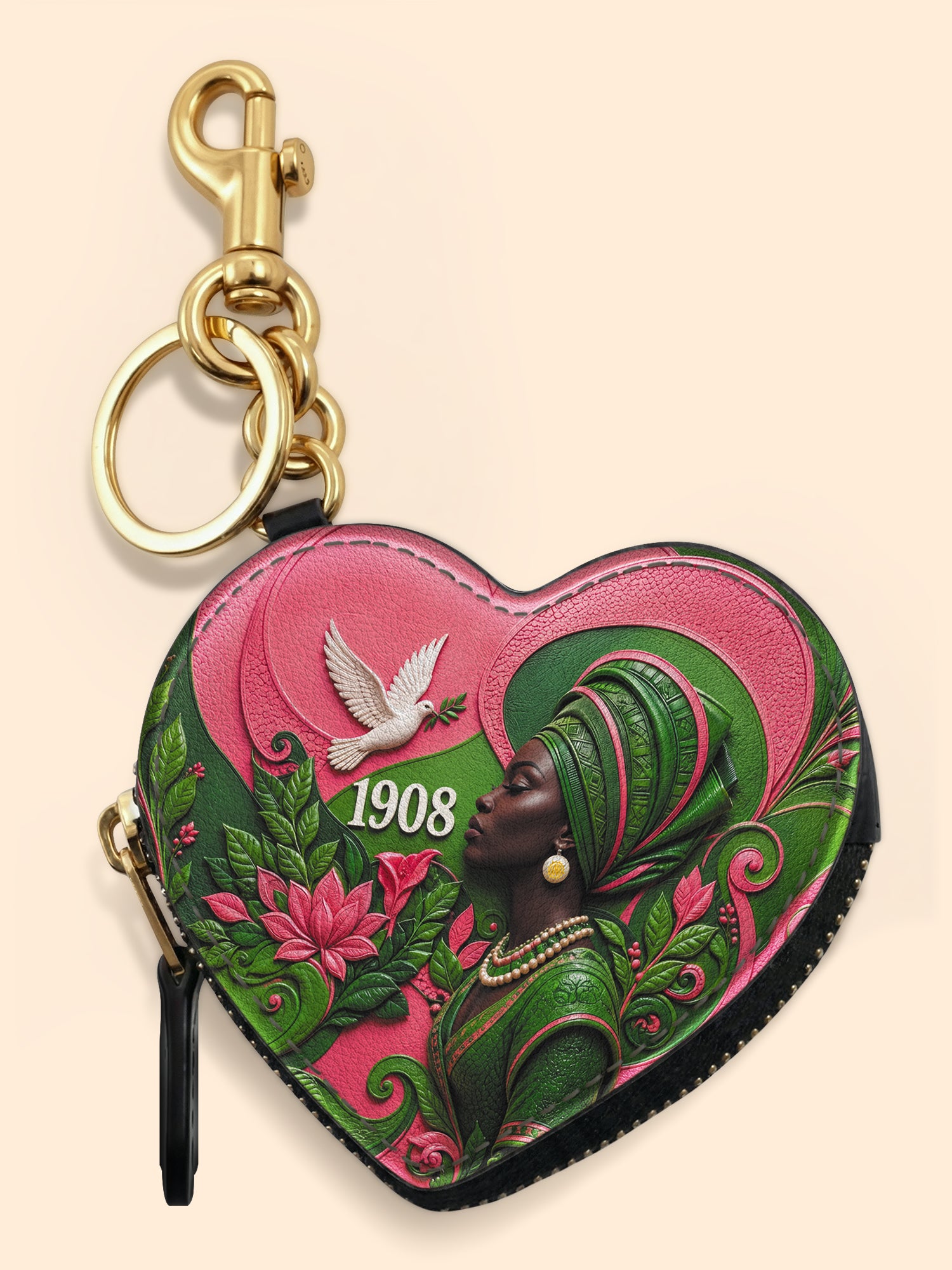Rooted Grace Heart Coin Pouch Bag Charm QR0TD707