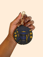 Regal Bloom Circular Coin Pouch Bag Charm QR0HH216
