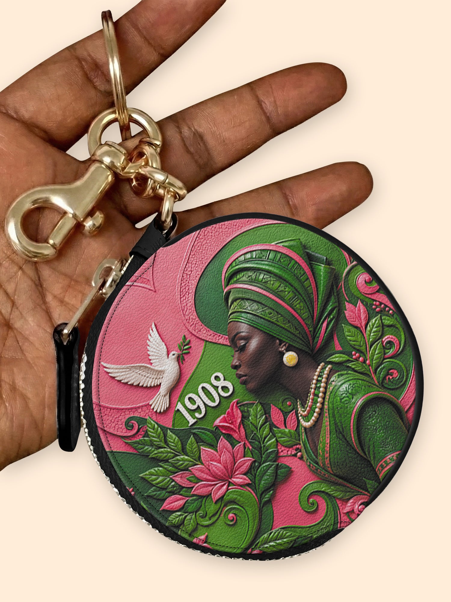 Rooted Grace Circular Coin Pouch Bag Charm QR0TD707